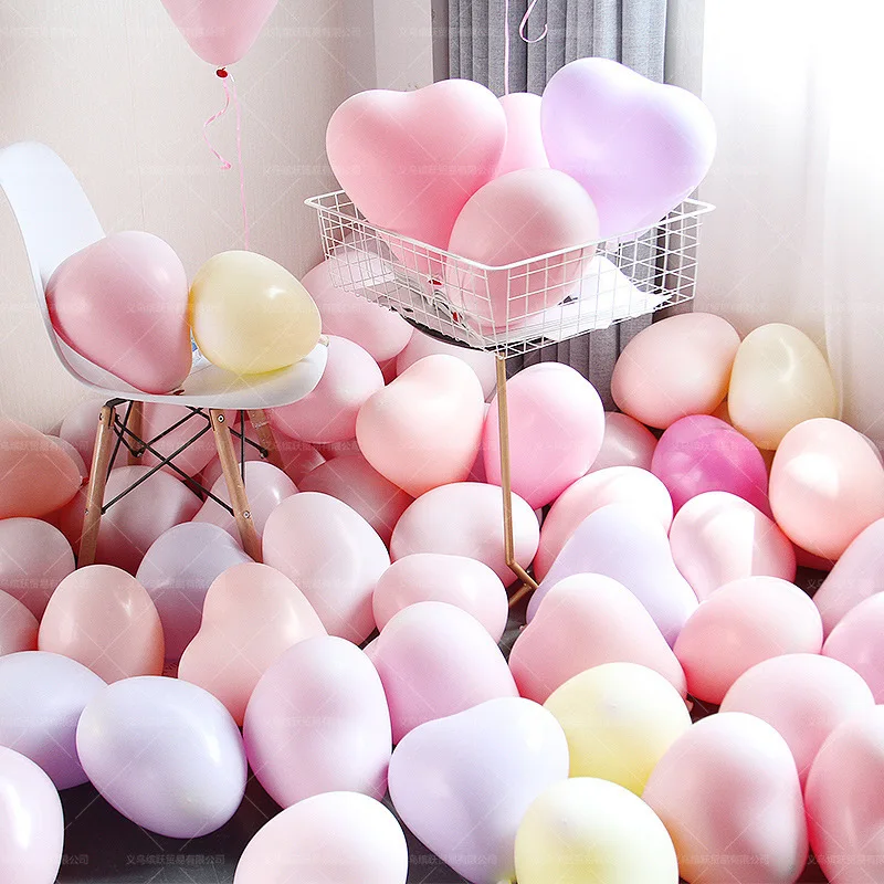 

Romantic Macaron Heart Shaped Latex Balloons 50pcs Wedding Party Event Decorations for Birthday Proposal Festive Accessories
