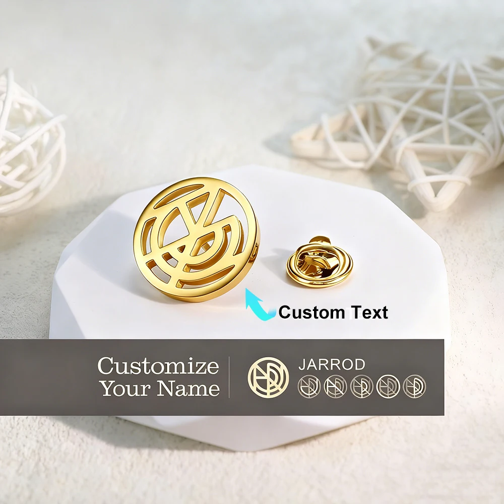 

Customized Name LOGO Brooches for Men Women Personalized Stainless Steel Name LOGO Lapel Pin Brooch Custom Jewelry Perfect Gifts