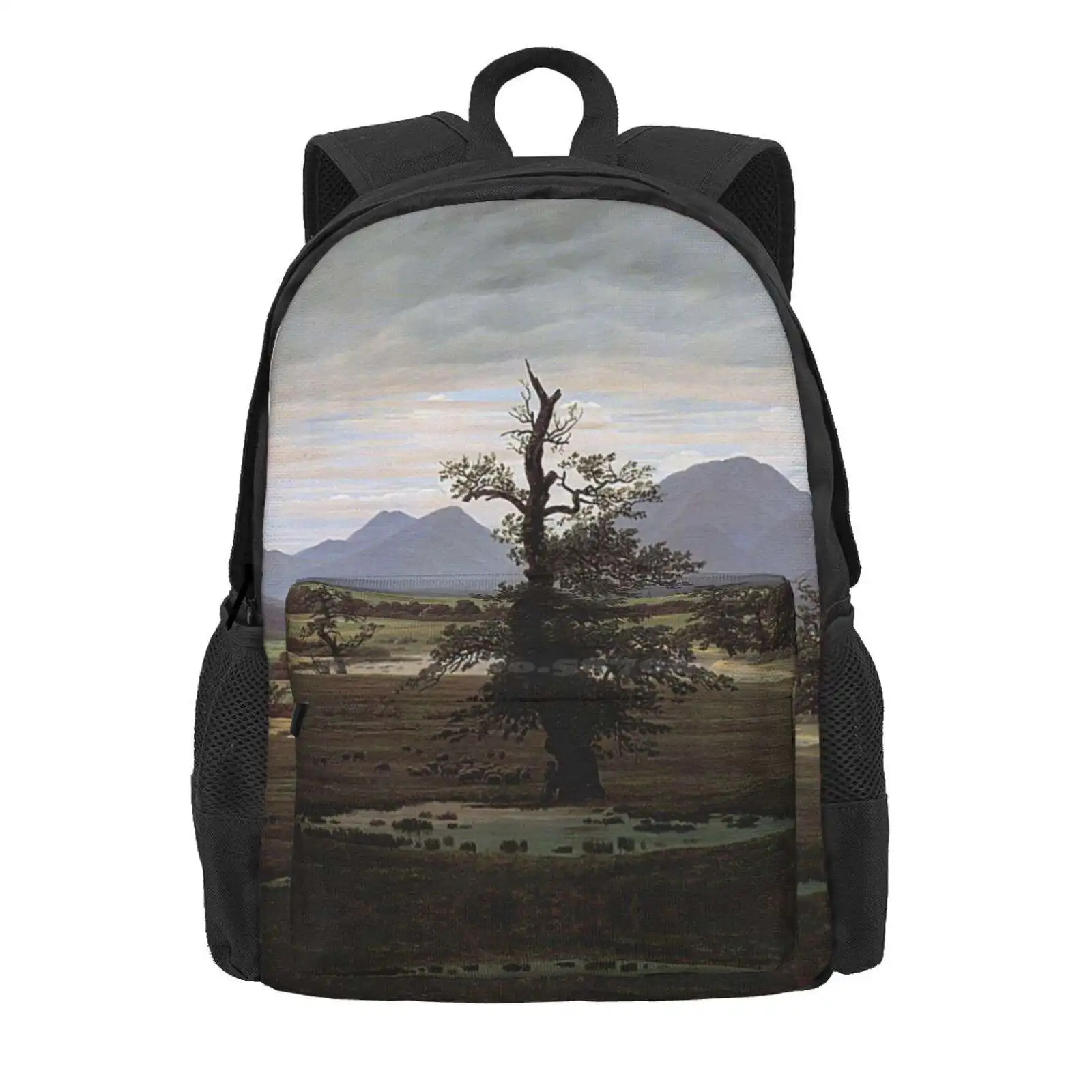 Caspar David Friedrich Hot Sale Schoolbag Backpack Fashion Bags The Lonely Tree Casper David Friedrich Dark Nature Wallpaper