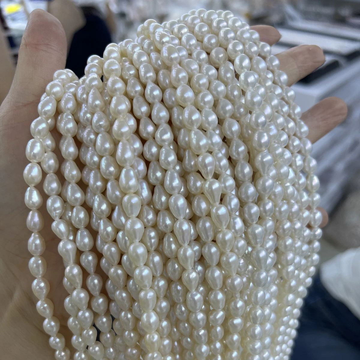 

6-7mm Teardrop-shaped Natural Freshwater Pearl Semi-finished Beads for Jewelry Making Supplies DIY Necklace Bracelet Accessories