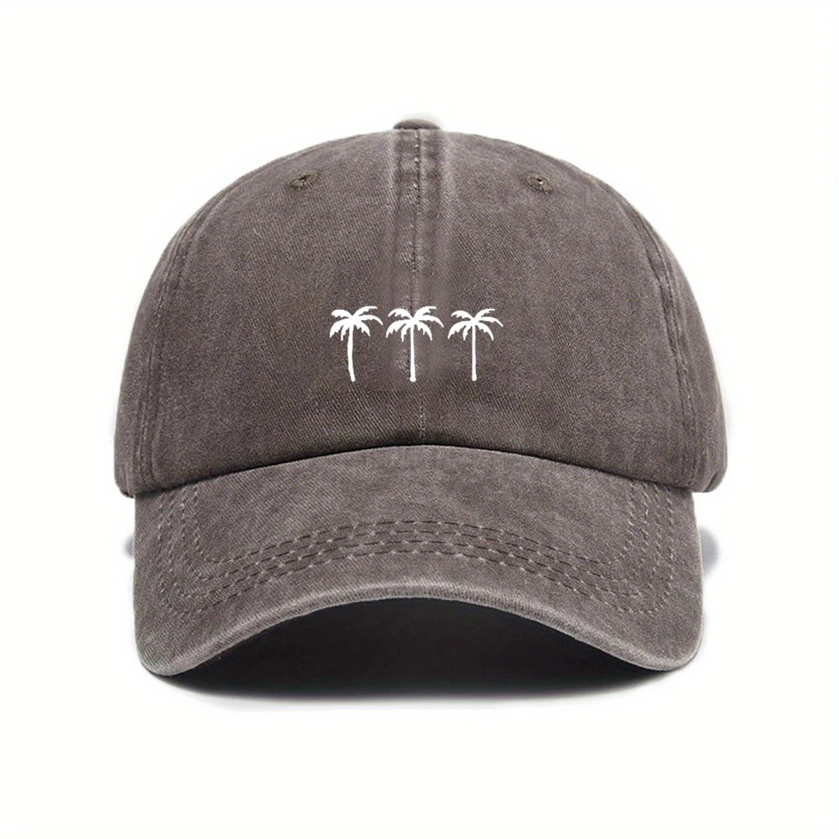 Three coconut tree printed baseball caps for men and women, casual outdoor travel, beach duckbill caps, simple accessories