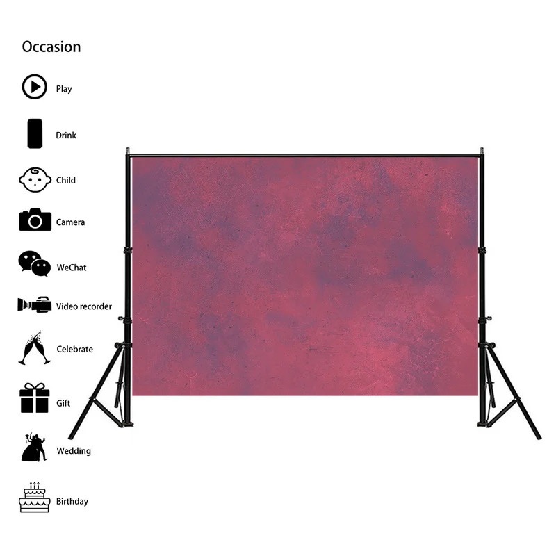 Retro Tie-dye Vinyl Photography Backdrop Wine Red Color Newborn Wedding Photography Props Wall Studio Photo Props Background