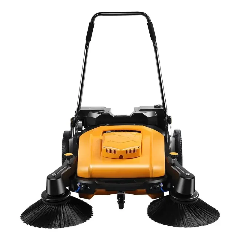 Hand push sweeping machine handheld floor sweeper manual road sweeper with vacuum and water spray