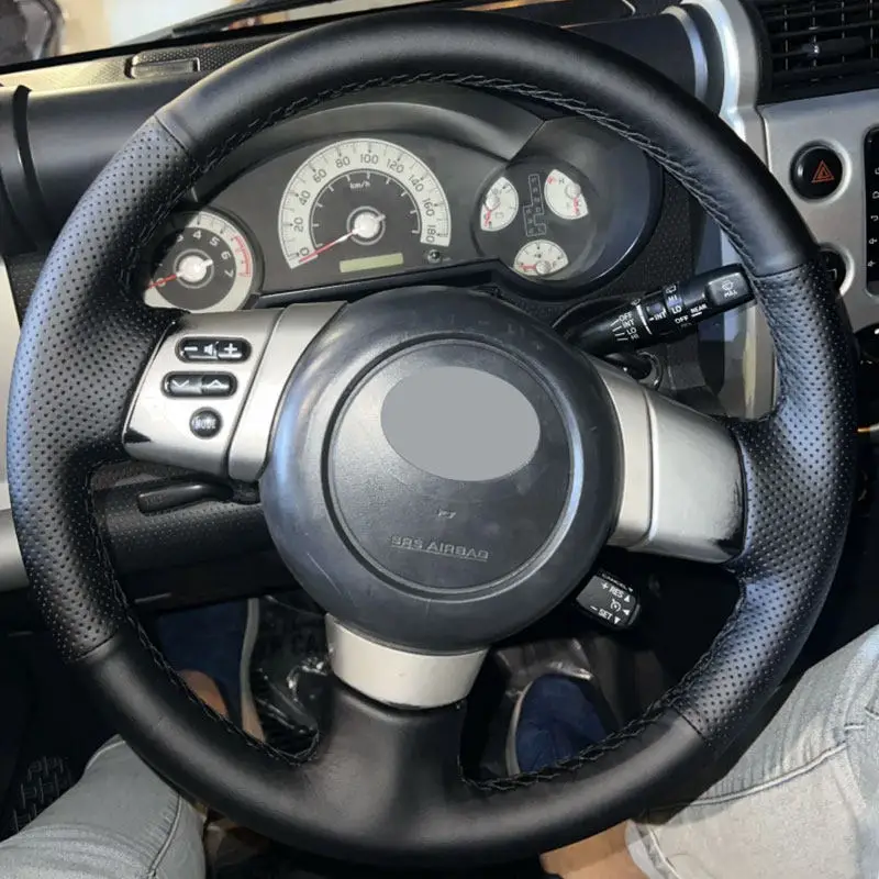 

Hand Sewing Braid Car Steering Wheel Cover For Toyota FJ Cruiser 2007 2008 2009 2010 2011 2012 -2021 Perforated Leather Cover