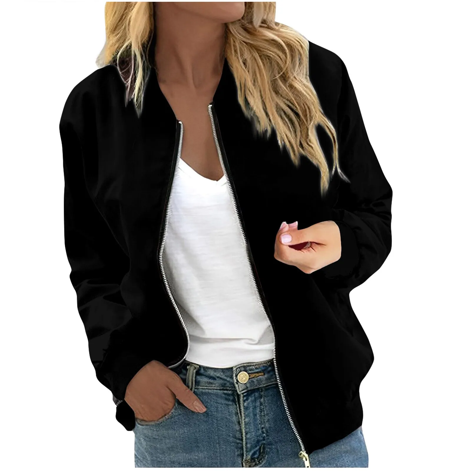 Women'S Outerwear Print Long Sleeve Casual Zipper Tops Cardigan Shirt Slim Jacket For Women Roupas Femininas Chaqueta Mujer