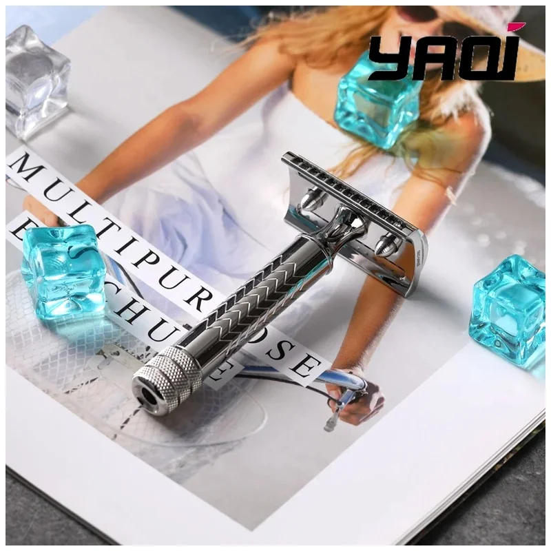 YAQI Beard Shaver Mens CASTOR Stainless Steel Safety Razor Mens Wet Shave Grooming Tools Men Shaving Products 2026
