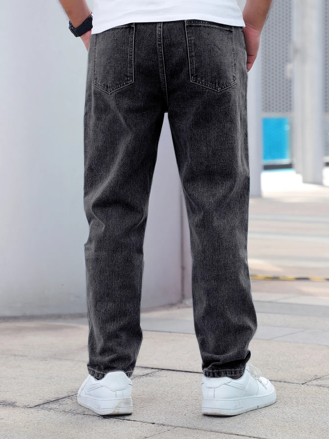 Casual en veelzijdige herenjeans met rechte pijpen, eenvoudig ontwerp in Amerikaanse stijl, geschikt voor dagelijks gebruik in alle seizoenen