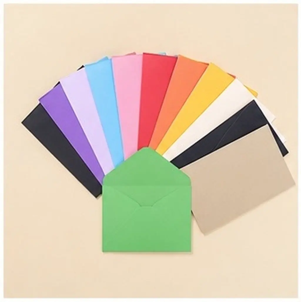 70Pcs Simple Blank Mini Envelopes Premium Eco Friendly Paper Foldable Postcard Envelopes for Documents Celebration Romantic