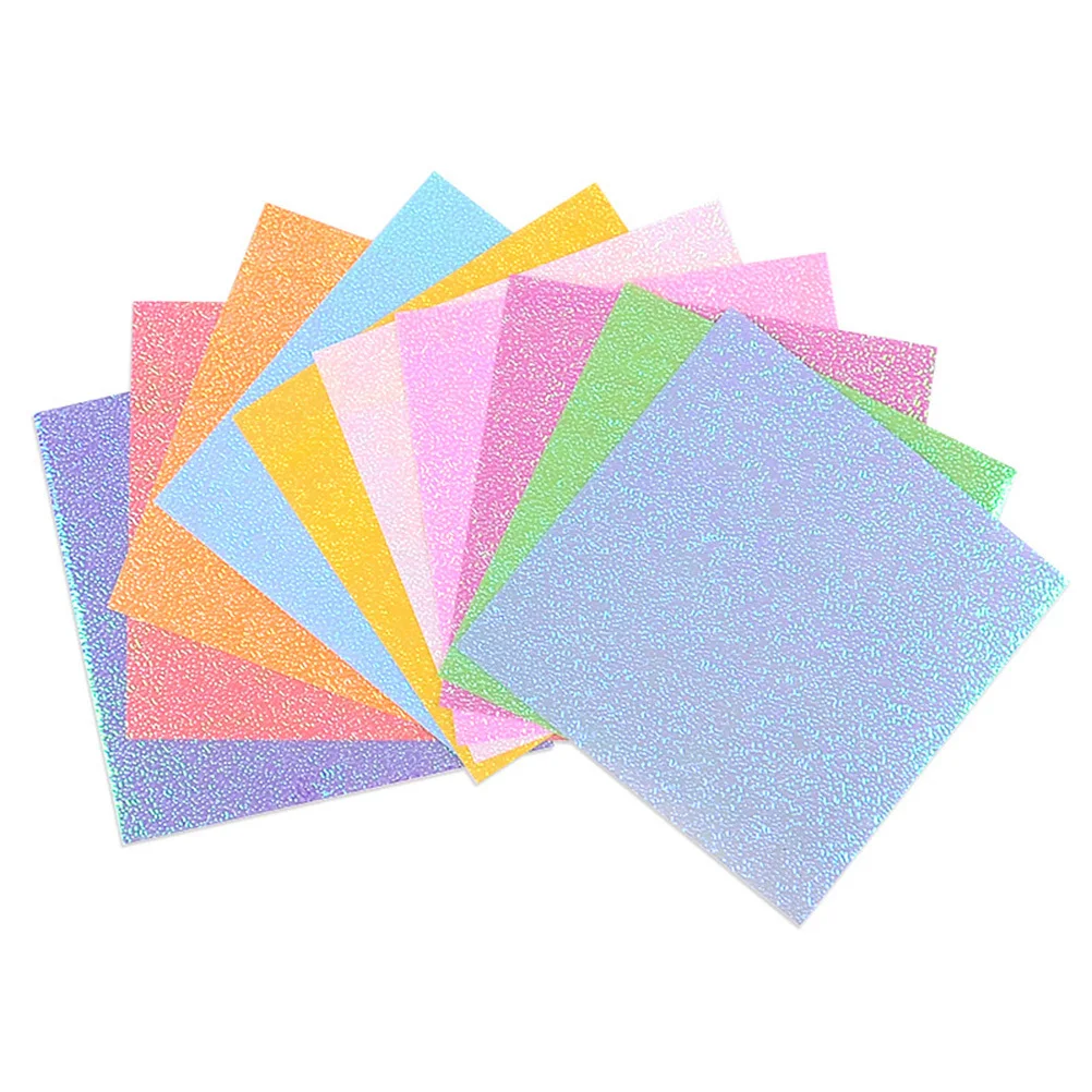 100 Stuks Glitter Vouwpapier 10 Diverse Kleuren DIY Parelmoer Origami Shining Ambachtelijke Papier Perfect voor Scrapbooking en Kaarten