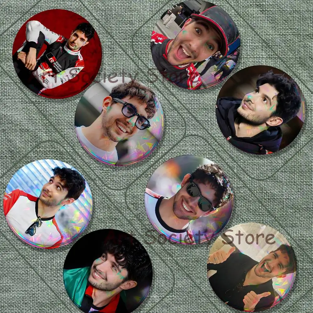 Driver E-Esteban Ocon Brooches for Backpack Accessories 25,32,44,58,75mm Round Enamel Pins 2-piece set Cartoon Anime Badge