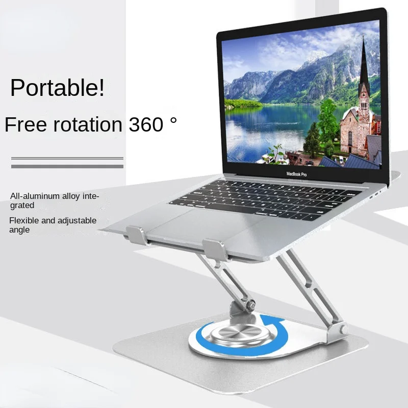 360 ° obrotowy stojak na laptopa z regulowaną wysokością podstawy aluminiowy składany stojak na notebooka do macbooków 10-17.3 "stojak na Xiaomi — zdjęcie 2