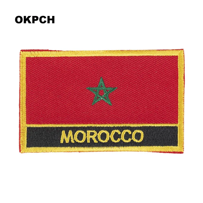 Morocco Flag Embroidery Patches Iron on Saw on Transfer patches Sewing Applications for Clothes in Home&Garden