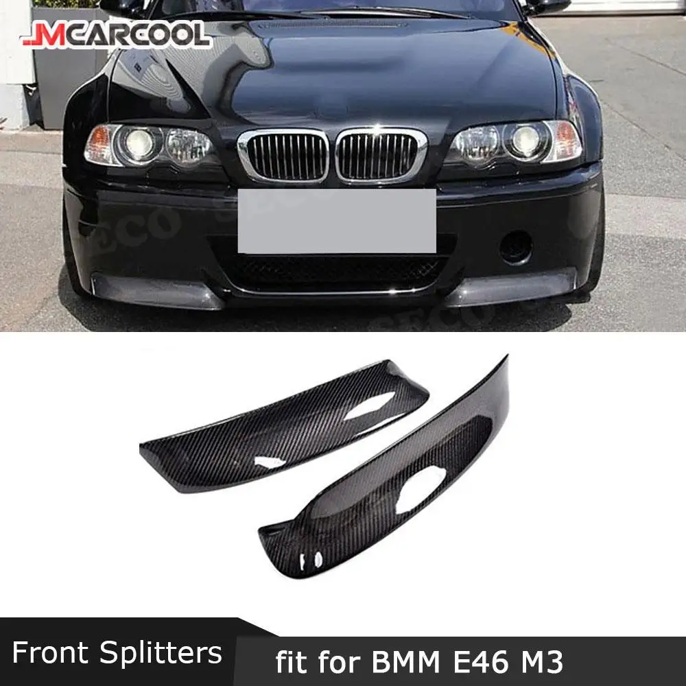

JMCARCOOL Carbon Fiber Front Bumper Lip Splitter Apron Flaps For BMW 3 Series E46 M3 Coupe 1999- 2006 Trims Spoiler Decoration