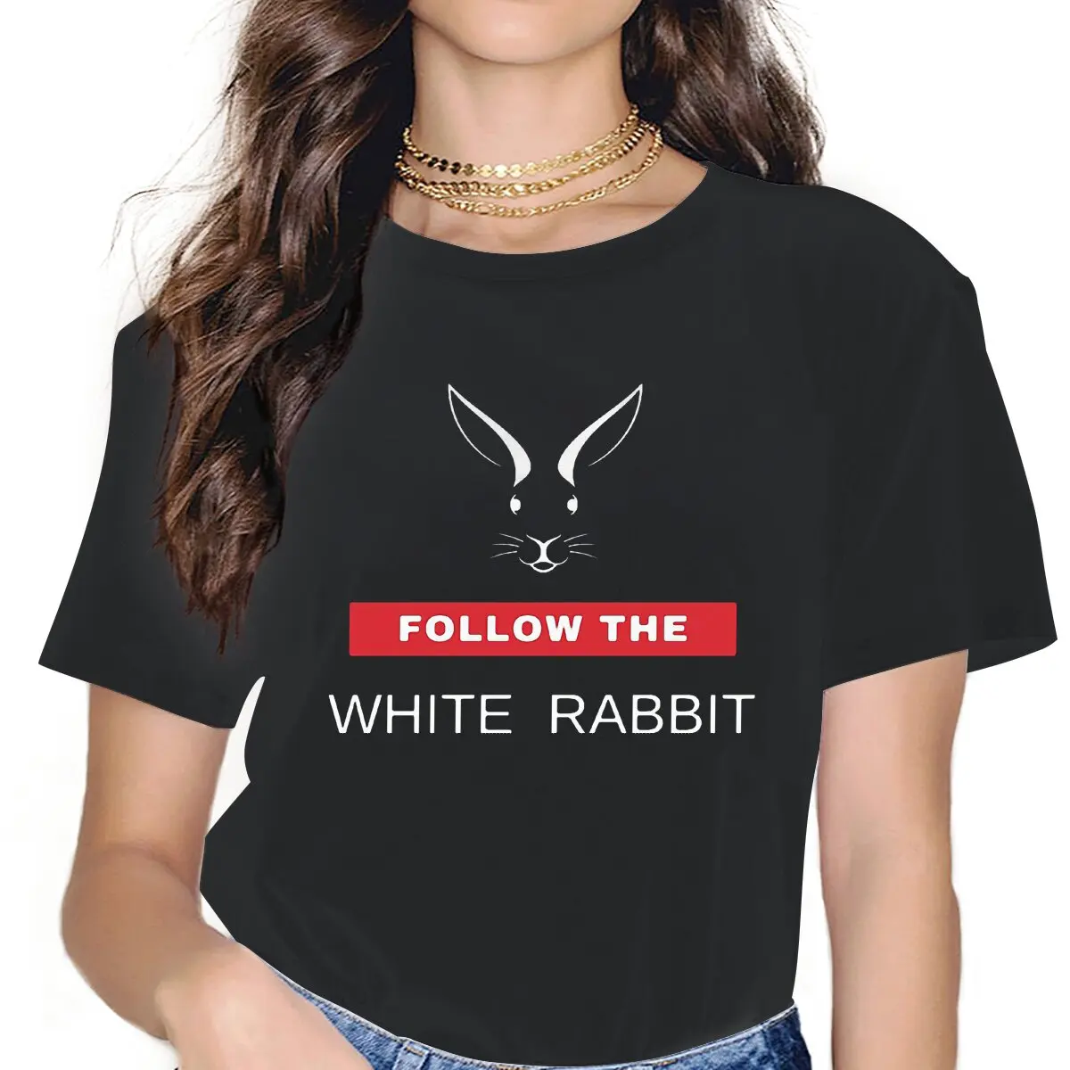 White Rabbit 2.0 Kawaii Girls Women T-Shirt The Matrix Neo Anderson Morpheus Film 5XL Blusas Harajuku Casual  Vintage Tops