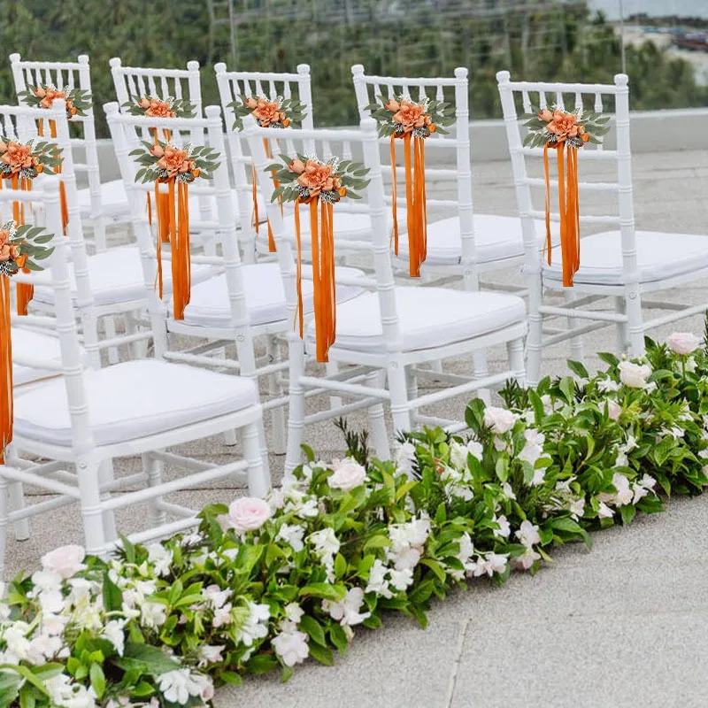 

Simulated Flower Wedding Chair Back Flower Chair Decoration Flower Wedding Decoration Dining Table Decoration Accessories