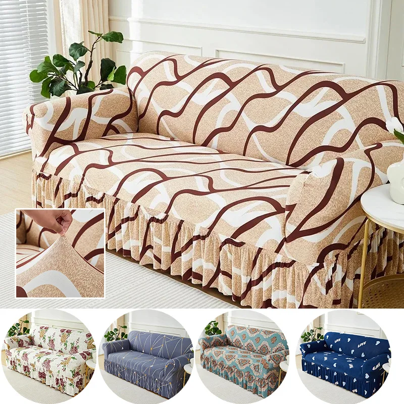 

Printed Sofa Cover Stretch Couch Covers Slipcovers for 1/2/3/4 Seater Cushion Couch Washable Living Room Furniture Protector