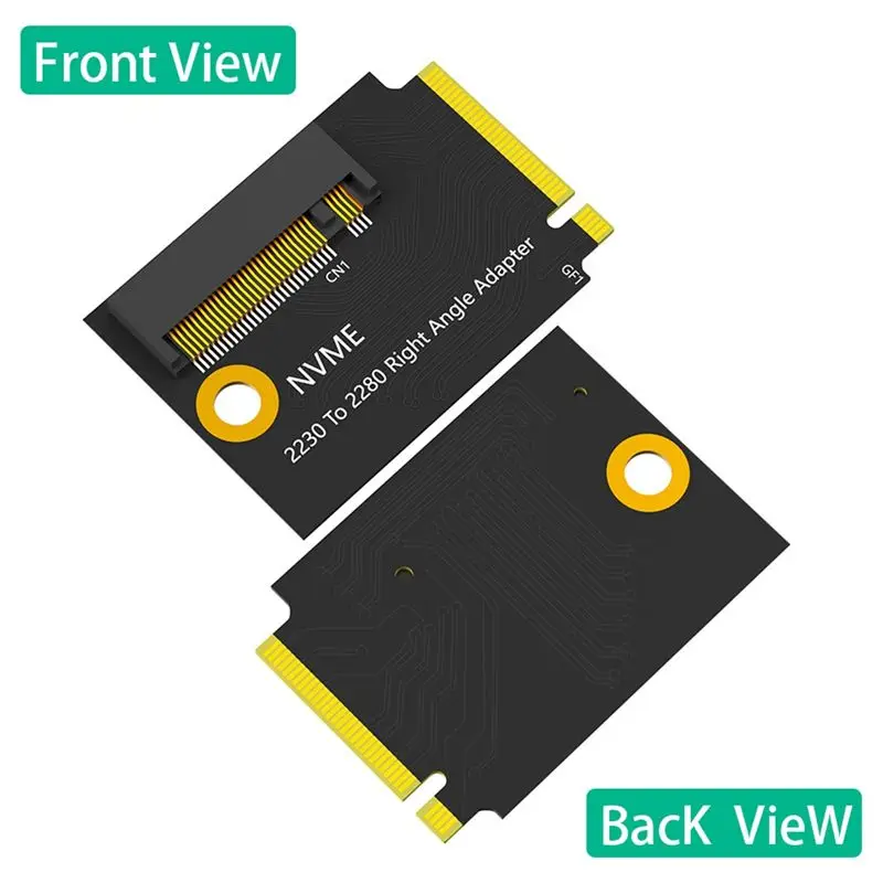 A31T For Rog Ally PCIe 4.0 M.2 Riser Card, 2230 to 2280 NVMe SSD Converter Adapter, Right Angle, Black
