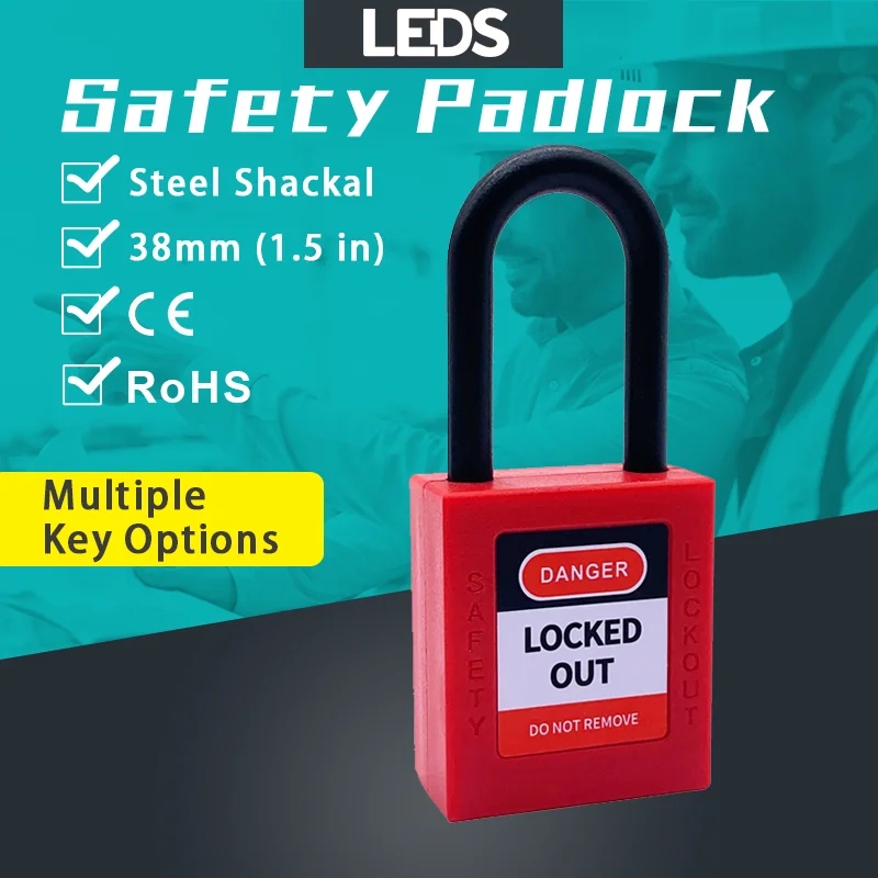 

38mm Safety Padlock Nylon Shackle Non Conductive Plastic Energy Isolation LOTO Lock Same Different Key Master's OEM Manufacture