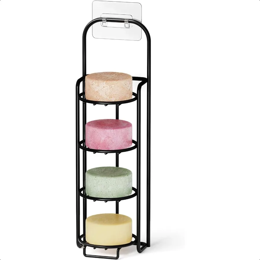 

4 Tier Shampoo Bar Holder for Shower Self Draining Soap Bar Holders Caddy for Bathroom Wall and Kitchen Sink Shampoo Bar Dish R