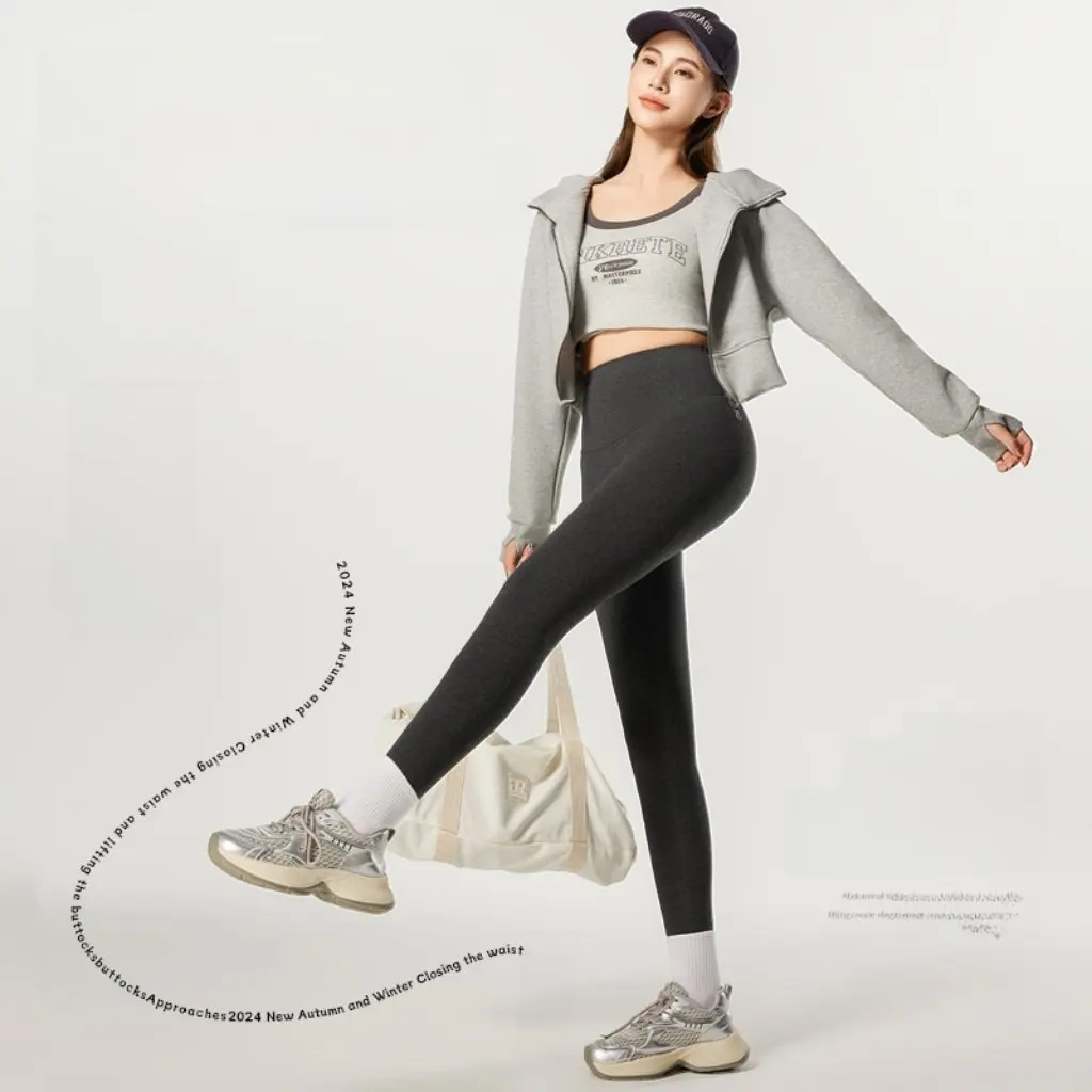

Fleece-Lined Shark Pants Women's Tummy Control Thick Autumn Winter Leggings Outerwear
