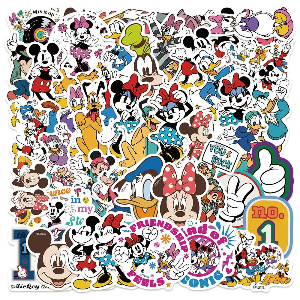 50 個ミッキーマウスミニー & フレンズステッカーパーソナライズ DIY 装飾デカール子供のご褒美電話ケース荷物ステッカー