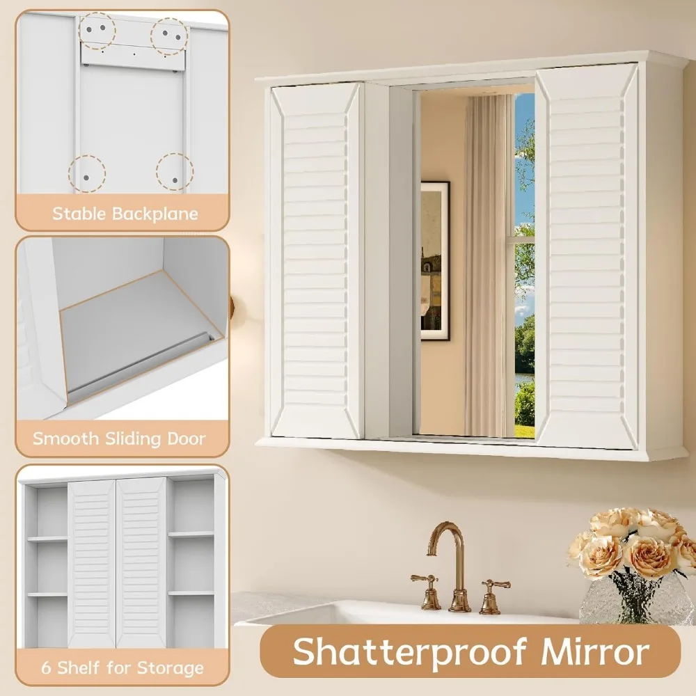 Wooden Mirror Medicine Cabinet 4