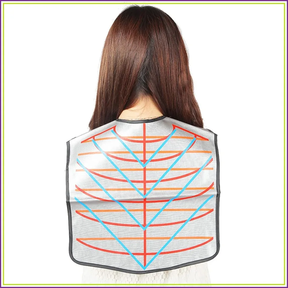 

Hair Cutting Collar Tool, Salon Hairdressing Cape with Angular & Straight Cutting Guidelines, Waterproof