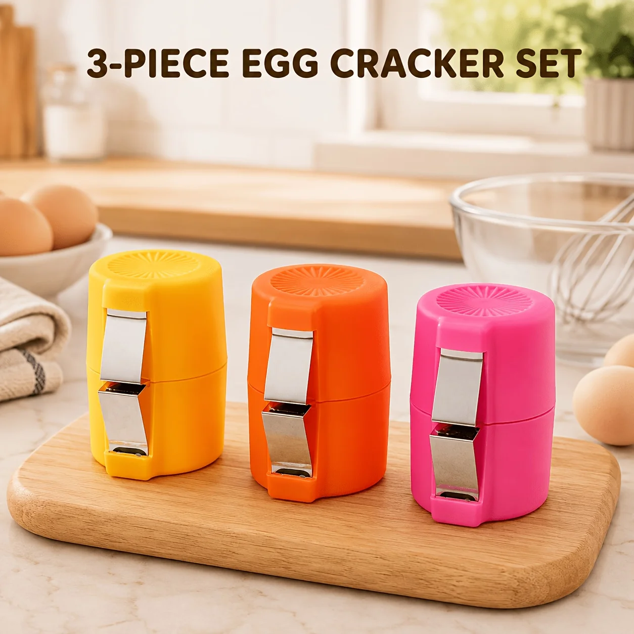 3Pcs Random Color Automatic Egg Shell Remover and Egg Cracker - Easy to Clean, Efficient Shell Removal Without Breaking the Shells, High-Quality Egg Shell Remover and Separator Tool, Suitable for Fresh Eggs, Ideal for