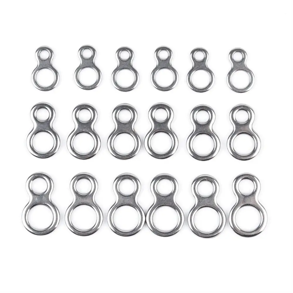 Anillo sólido de pesca de 10 piezas, conectores de Señuelos de Pesca en el mar de acero inoxidable, anillos giratorios, accesorios de pesca a