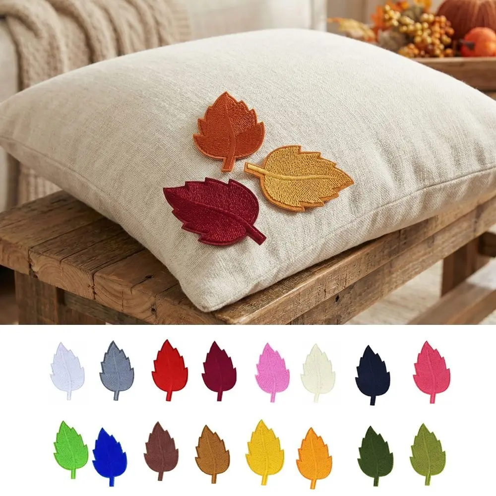 2-шт-реалистичных-вышитых-нашивок-в-виде-листьев-однотонные-термоклеевые-не-требуют-пришивания