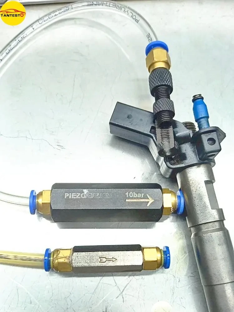 Kostenloser Versand 10bar Druck Piezo Injektor Test Öl rücklauf Rückschlag ventil Booster mit Rohr Schnell kupplung Reparatur werkzeug – Detail 1