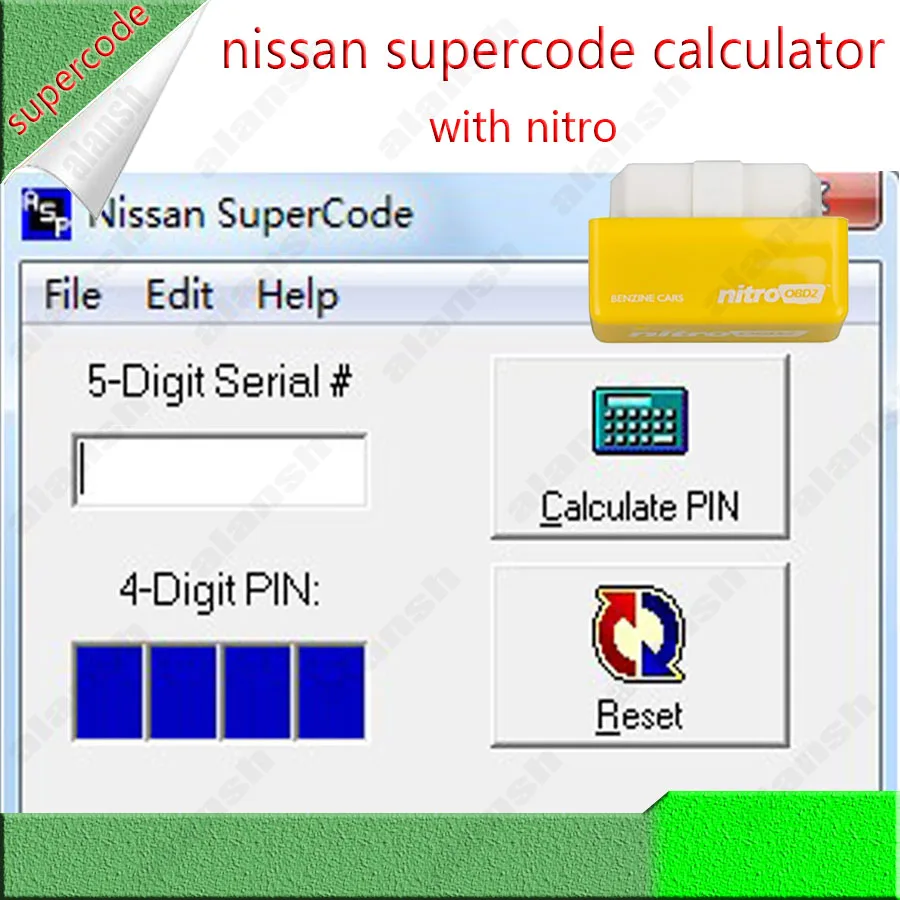 

Для Nissan Supercode Super Code Pin код калькулятор с Nitro