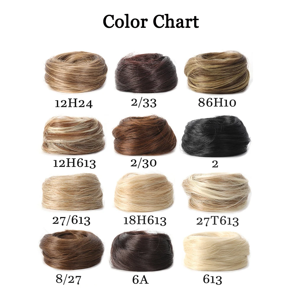 Synthetic Messy Bun Hair Piece Straight Chignon Extension Mini Rubber Band Hair Bun Scrunchies Donut Wig Accessory