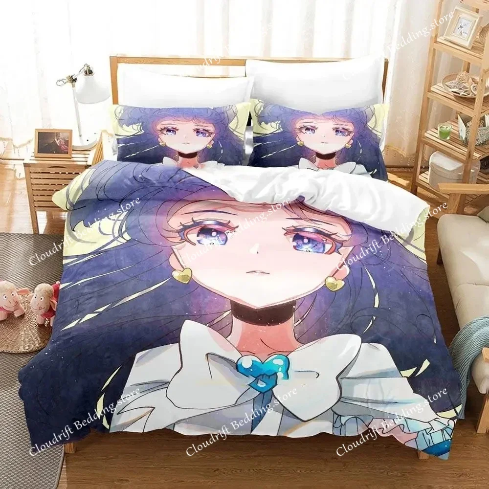 Anime Pretty Cure Bedding Set Boys Girls Twin Queen Size Duvet Cover Pillowcase Bed Kids Adult Fashion Home Textileextile
