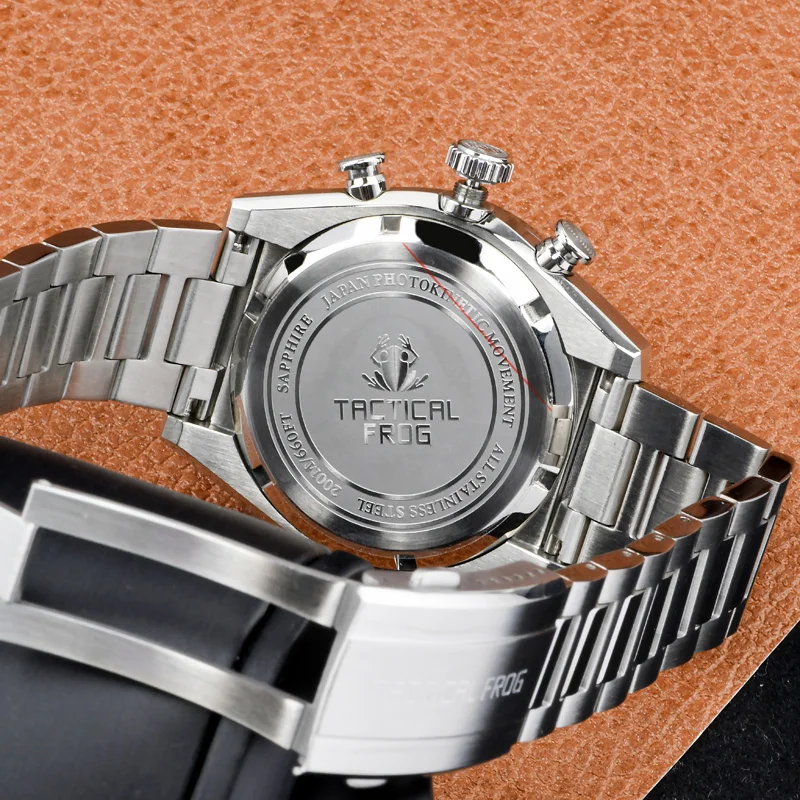 Tactical Frog Quartz Watch C3 Luminous Chronograph Watch VS75 Solar Eco-Drive 20ATM Water Resistant Ceramic Bezel Sapphire Glass