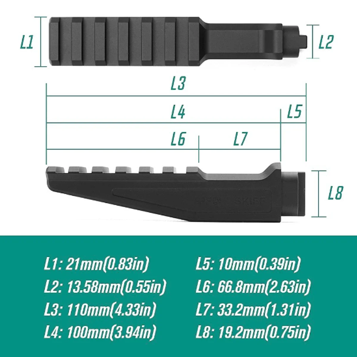 6-Slot HRF SKIFF Fast Riser Mount UNITY Halterung Picatinny-Schiene FTC 2,26" Optik-Riser-Halterung für T01 T02 NGAL Airsoft-Waffen – Detail 2