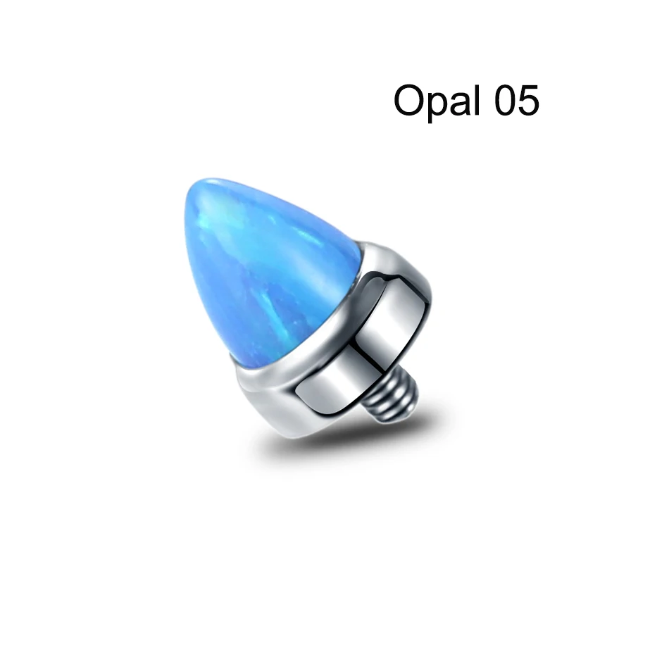 Titanium Claw Set Opal Bullet Dermal Top Piercings