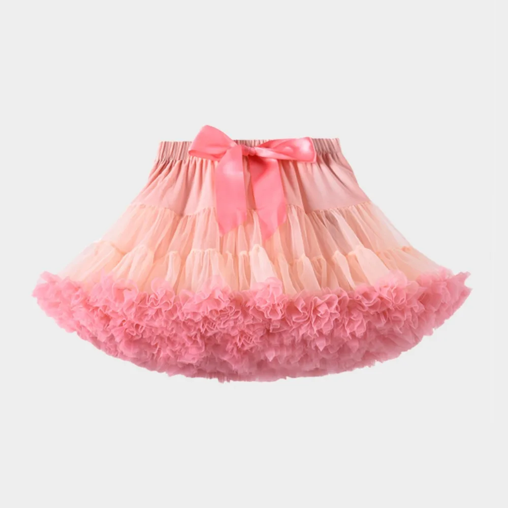 Fashion Princess Fluffy Tulle Skirt Ballet Elastic Waist Party Dance Dress Girls Tutu Skirts For Children