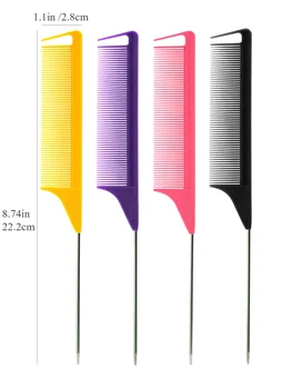 Pro Pointed Tail Salon Hairdressing Hair Styling Anti-static Comb Hair Brush Steel Needle…