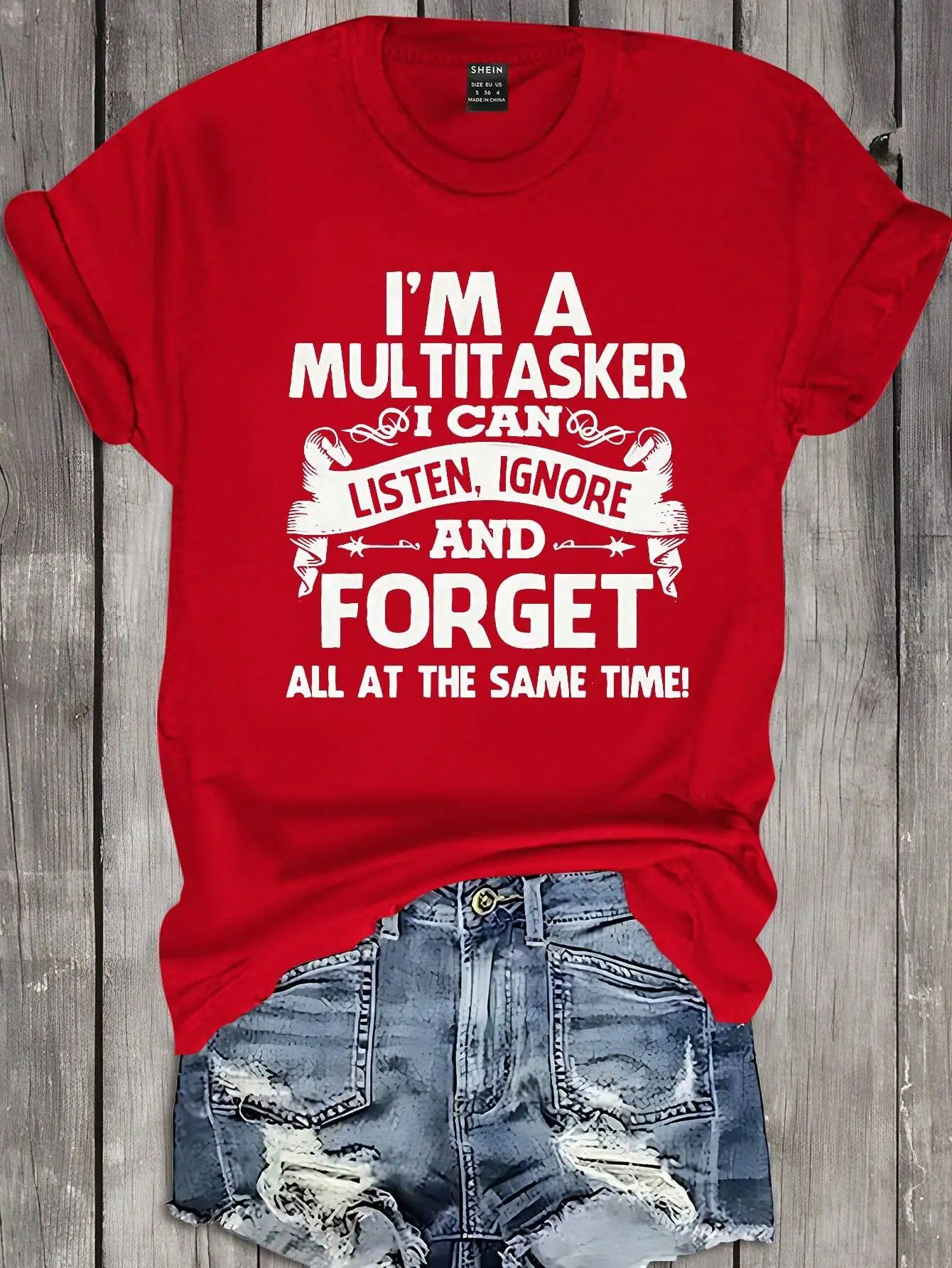 

Юмористическая многофункциональная футболка больших размеров «Я мультитассер», может прослушивать воспламените и предотвратить все в одном времени