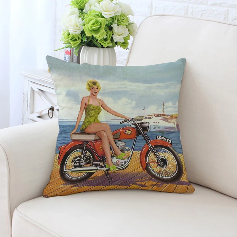 

TV Girl Retro Home Decoration Decorative Pillowcase 40x40 45x45 Cushion Cover for Pillow Cases 45x45 Covers for Bed Pillows