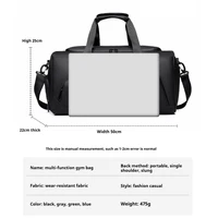 Sports Gym Bag, Large Capacity Handbag,Portable Travel Duffel Bag, Multi-compartment with Shoes Storage,Perfect for Vacation,Gym 2