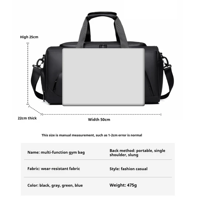 Sports Gym Bag, Large Capacity Handbag,Portable Travel Duffel Bag, Multi-compartment with Shoes Storage,Perfect for Vacation,Gym 2 Sports Gym Bag, Large Capacity Handbag,Portable Travel Duffel Bag, Multi-compartment with Shoes Storage,Perfect for – view 2