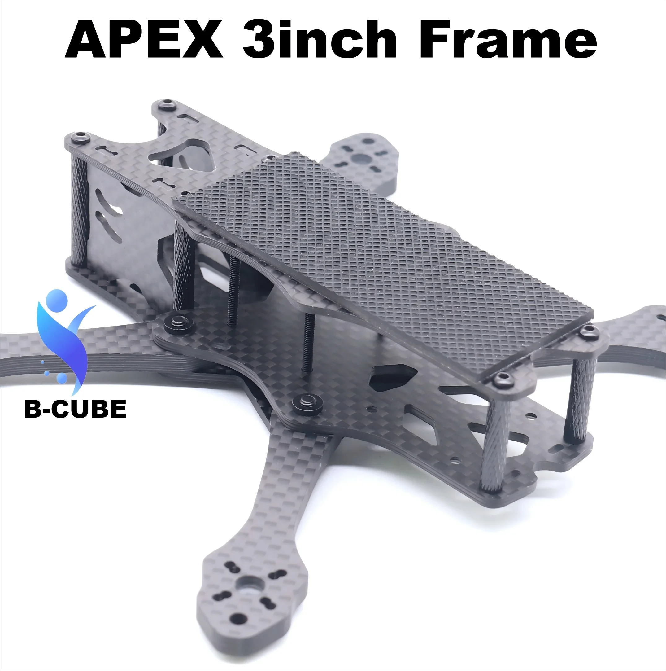 B-CUBE APEX Mini 3 Zoll 150 mm Kohlefaser-Rahmensatz mit 4 mm dicken Armen für FPV Freestyle Racing Drone Quadcopters RC-Teile