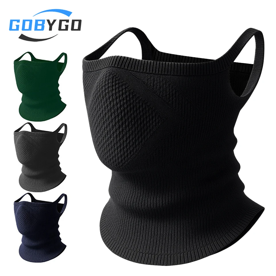 GOBYGO 1 قطعة قناع الشتاء الدراجات وشاح متكامل قناع دافئ سلس محبوك الأذن الحلقات دراجة نارية وشاح الرياضة في الهواء الطلق للجنسين