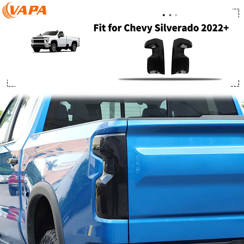 

Задние фонари автомобиля, декоративная крышка лампы, наклейки для Chevy Silverado 2022, внешние аксессуары, копченый черный цвет