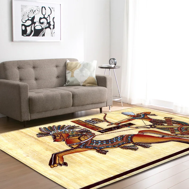 

Ancient Egyptian Living Rom Area Rug Mythology Pharaoh Carpet Rug for Home Bedroom Sofa Doormat Decor Non-slip Floor Mat