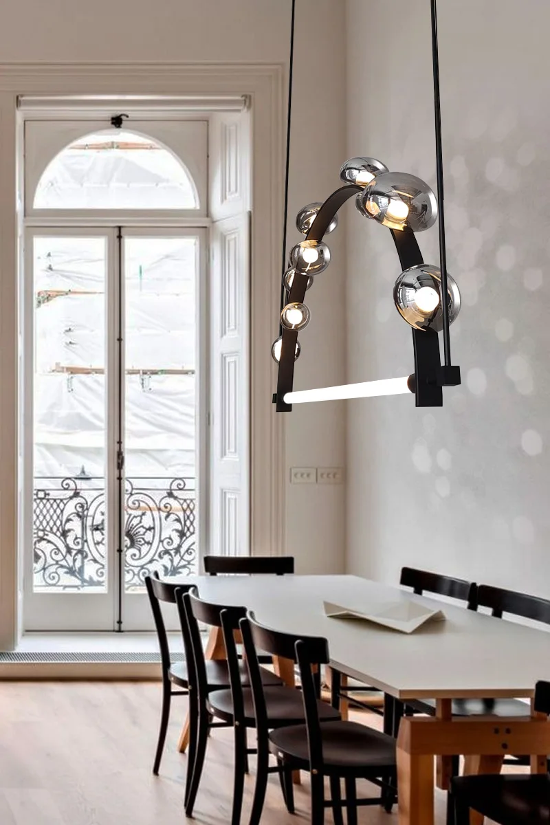 Caren Lighting Lampadari di lusso contemporanei Goccia di rugiada Bagliore celeste abbraccio semplicità finiture eleganti sala da pranzo