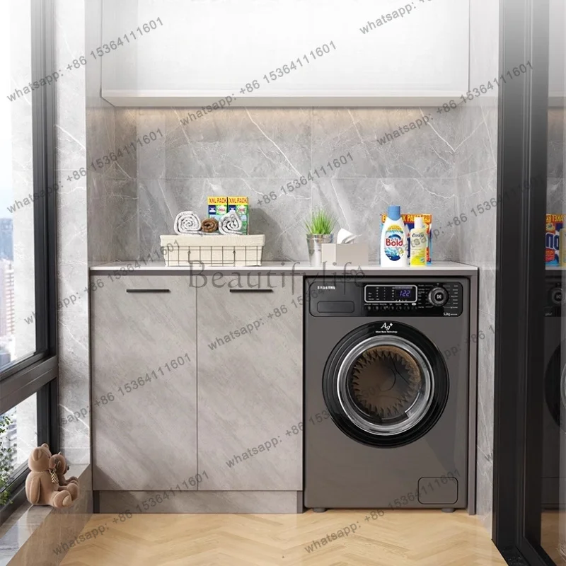 Washing Machine Cabinet Nordic Wooden Slate Basin Storage Balcony Cabinet Bathroom Dressing Table Bathroom