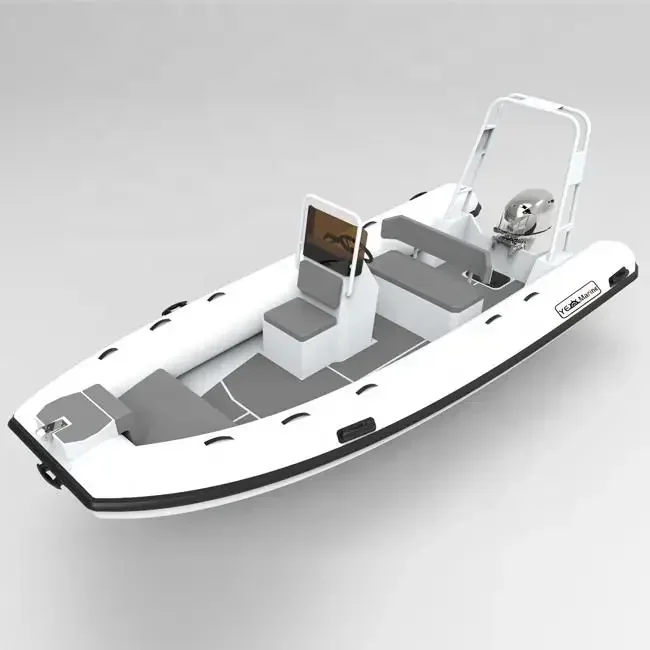 Aluminum hull 580cm luxury inflatable sport RIB boat with pvc or hypalon tube for fishing